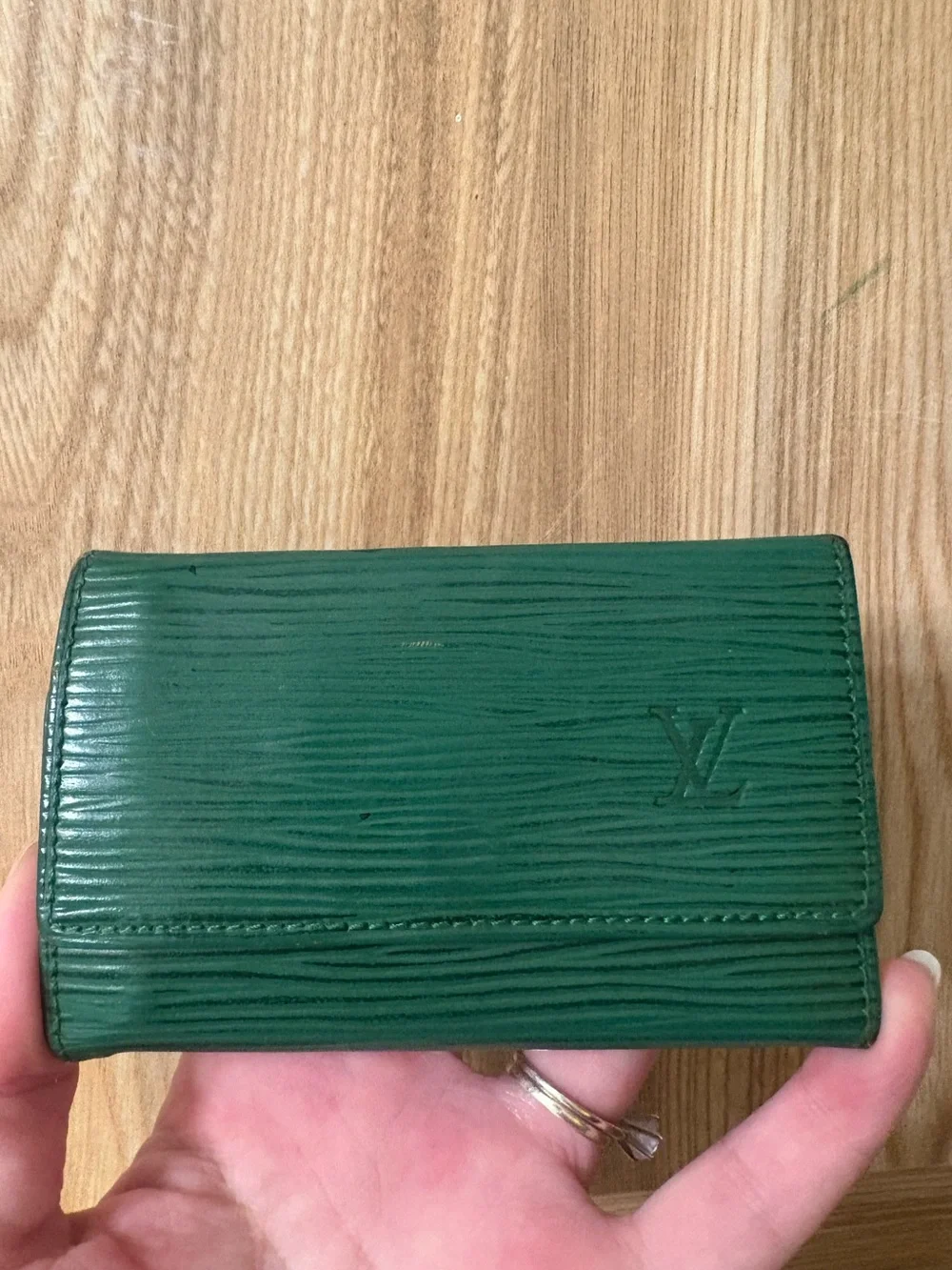 Auth Louis Vuitton Epi Leather Key case Green